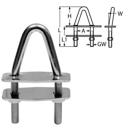 U Bolt Angled Head Stainless Steel Steelgear