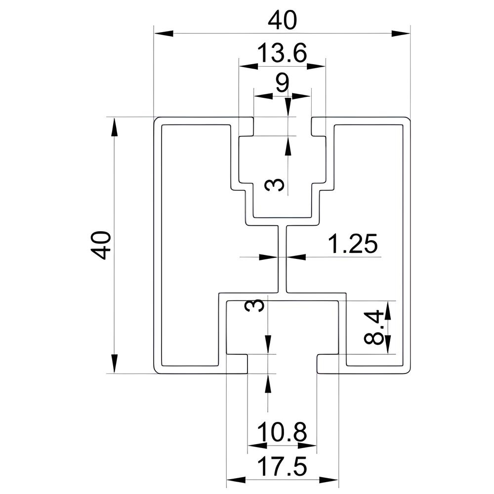 Solar Mounting Rail Steelgear - clip-in - 2.4m - Aluminium - Black