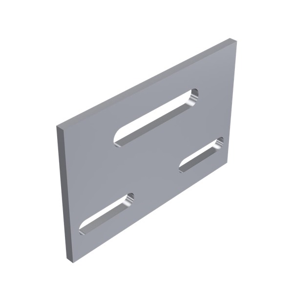 Rail cross connector - Flat plate - Aluminium