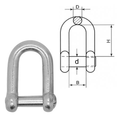 Galvanised Commercial Dee Shackle 6mm - NON LIFT (Each) for sale - NZ